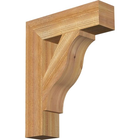Ekena Millwork Funston Block Rough Sawn Bracket, Western Red Cedar, 4"W x 16"D x 20"H BKT04X16X20FST05RWR